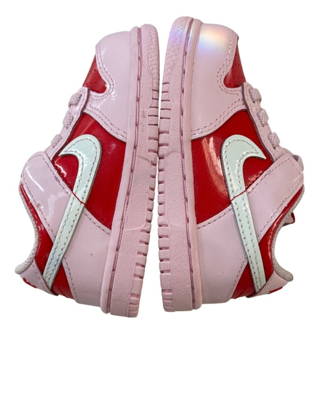 NIKE Baby Girls Pink/Red Patent Leather Sneakers US 6C Heart Design Toddler - Picture 6 of 9